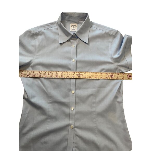 Brooks Brothers #346 Women's Short Sleeve Size 6 Light Blue Blouse Button Up - Picture 5 of 6